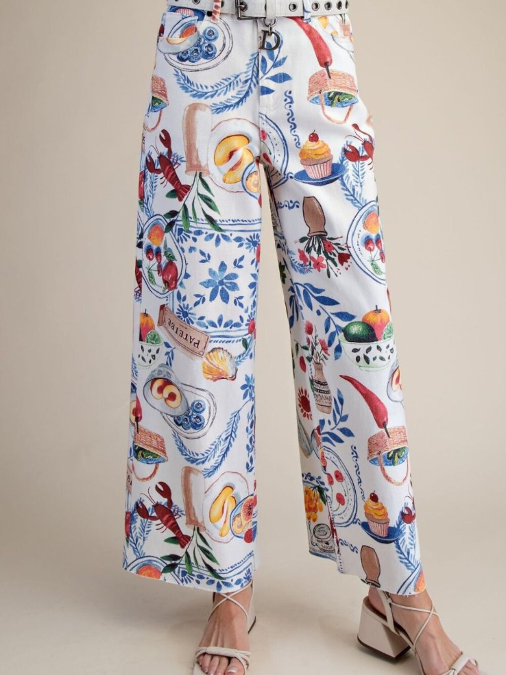PRINTED STRETCH TWILL PANTS